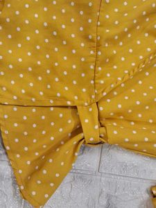 Cute Mustard Polka Dot Top