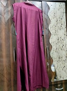Stylish Maroon Kurta Set with Printed Jacket