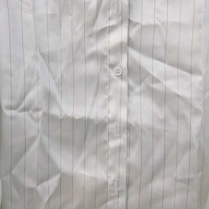 Elegant Shine Satin White Stripped Shirt