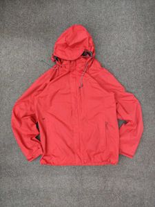 Red Hooded Rain Jacket
