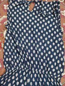 Cute Blue &amp; White Print Dress