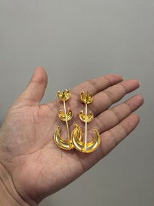 Unique Moon Shaped Gold Earrings