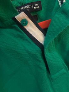 cotton world branded Green Short Sleeve Polo Shirt