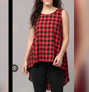 Red & Black high low Top