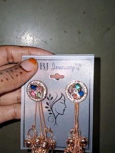 Charming Rose Gold Kashmiri Earrings
