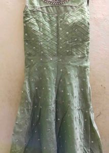 Elegant Embroidered Ethnic Gown with Dupatta