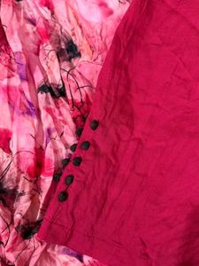 Beautiful Pink Floral Kurta Set
