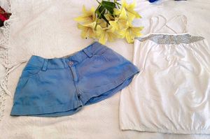 Cute N Amazing Denim Shorts With Top