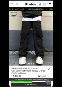 Baggy y2k Black Cargo Pants