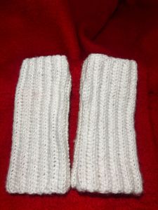 Handmade White Knit Leg Warmers