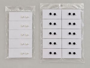 White(set of 5) &amp; Black(set 0f 10) Stud Earrin