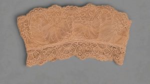 Floral Lace Bandeau Bra – Strapless Padded