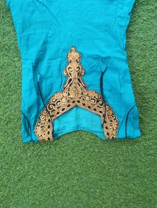 Stunning Teal Embroidered Gown
