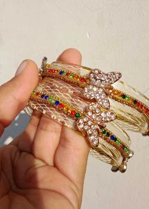Exquisite Butterfly Bangles with Crystals