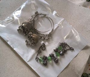 Boho Heart &amp; Bead Bracelet and Jhumka Earrings Set