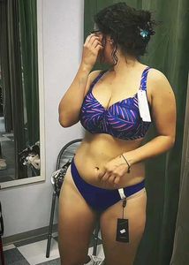 Blue & Purple Patterned Bikini Top