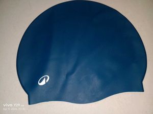 Decathlon Navy Blue Silicone Swim Cap