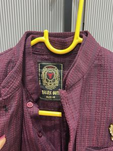 14 years Boy’s Maroon Kurta Set with Jacket