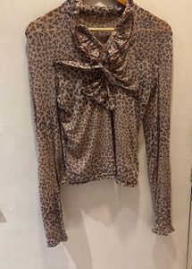 Chic Printed Imported Mesh Top