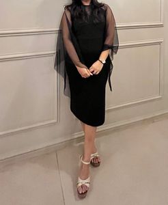 Elegant Black Sheer Sleeve Dress