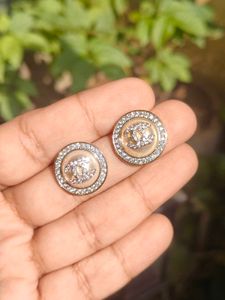 Elegant CC Pearl Stud Earrings