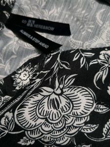 Floral Printed Band Collar Straight Short Kurti