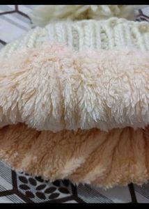 Cozy Cream Knit Beanie with Pom-Pom cap