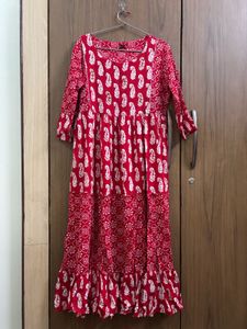 Red Anarkali Kurta Only