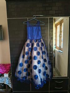 Girls' Blue Floral gown