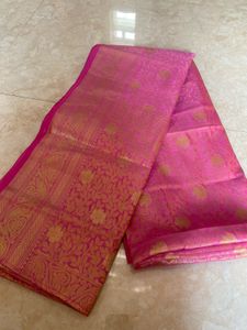 Elegant Pink Banarasi Silk Saree
