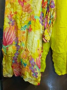 Vibrant Floral Print Kurta with Palazzo Set