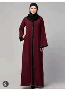 Elegant maroon  Abaya with duppta🥰👍 full set
