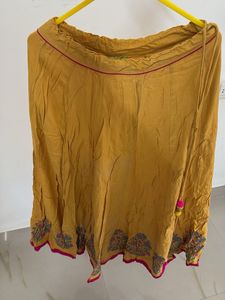 Yellow Ethnic Embroidered Skirt
