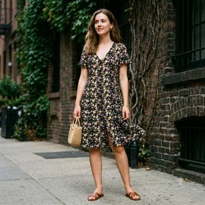 Floral Button-Up Mini Dress