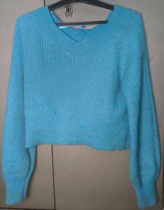 Cozy Blue V-Neck Sweater