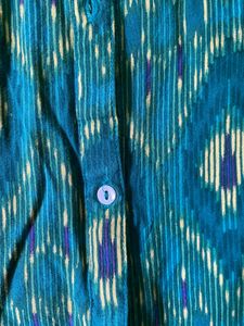 Vibrant Teal Ikat Print Kurta/dress
