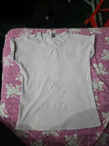 Ribbed Knit T-Shirt