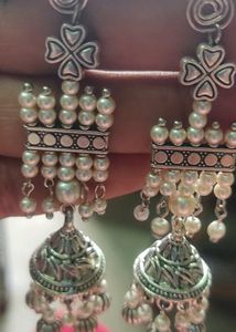Oxidised Jhumka Earrings