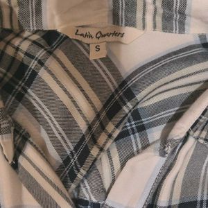 Plaid Tie-Front Top