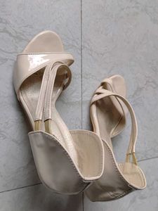 Elegant Cream Strappy Heels 8.7" length