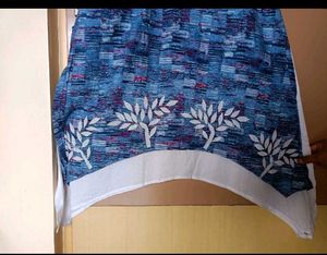 Price Dropped !! Designer Blue Applique Work Dress