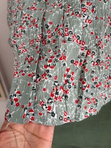 Vintage Floral Square Neck Puff Sleeve Blouse