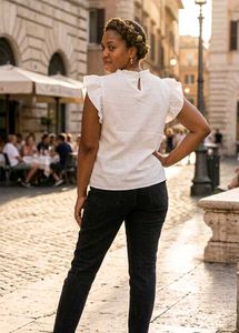 Y2K Shein Fancy white top XL