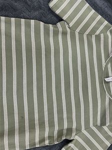 Green Striped Casual Top