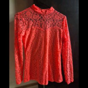 Bit Negotiable! - Elegant Lace Mock Neck Top