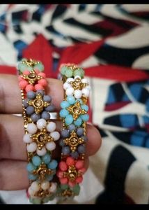 Boho Beaded Flower Bangles