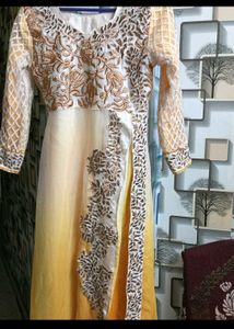 Elegant Embroidered Kurta with dupata and pajami