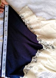 Lace Trimmed Cream Camisole &amp; Black Shorts Set