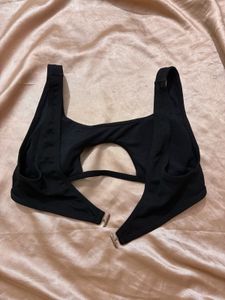 Chic Black Cutout Bikini Top