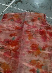 Floral Print organza silk lehenga suit